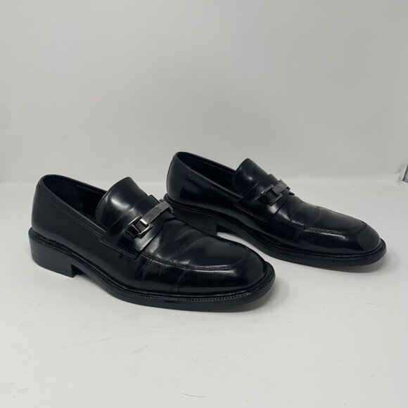 Gucci 016182 Loafers Men's 9D Black Leather Horsebit Casual Slip On Shoes‎ 8097 - Picture 1 of 10